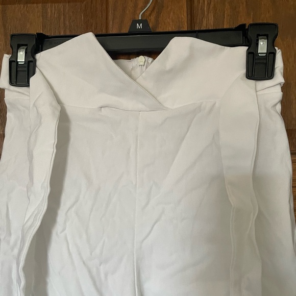 Fashion Nova white trousers tie belted front size small - Picture 2 of 7
